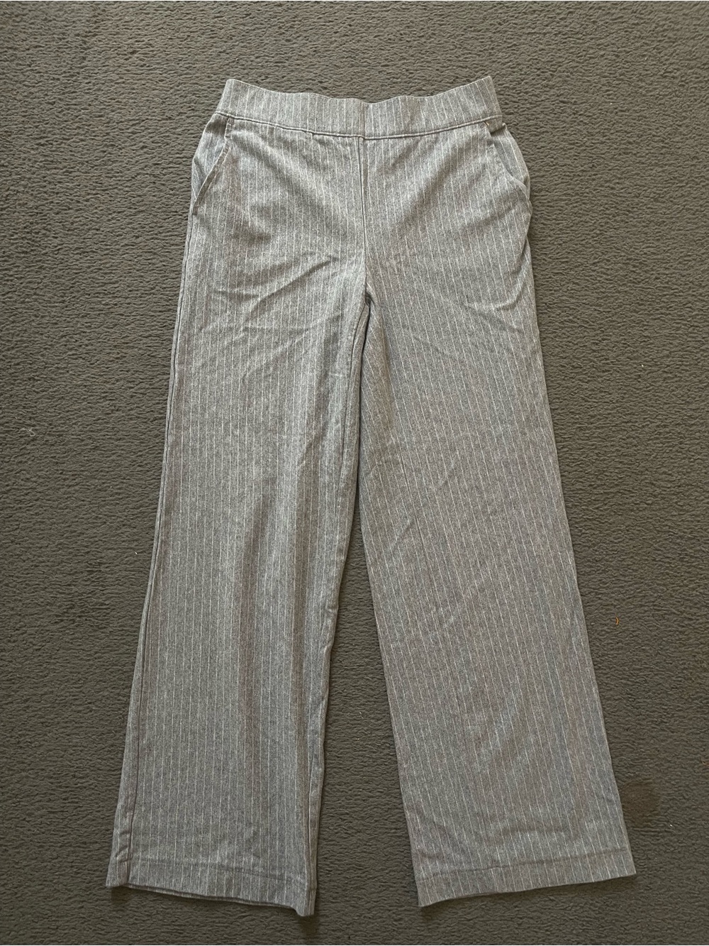 Truth Women's Wide-Leg Pinstripe Pants in Light Gray